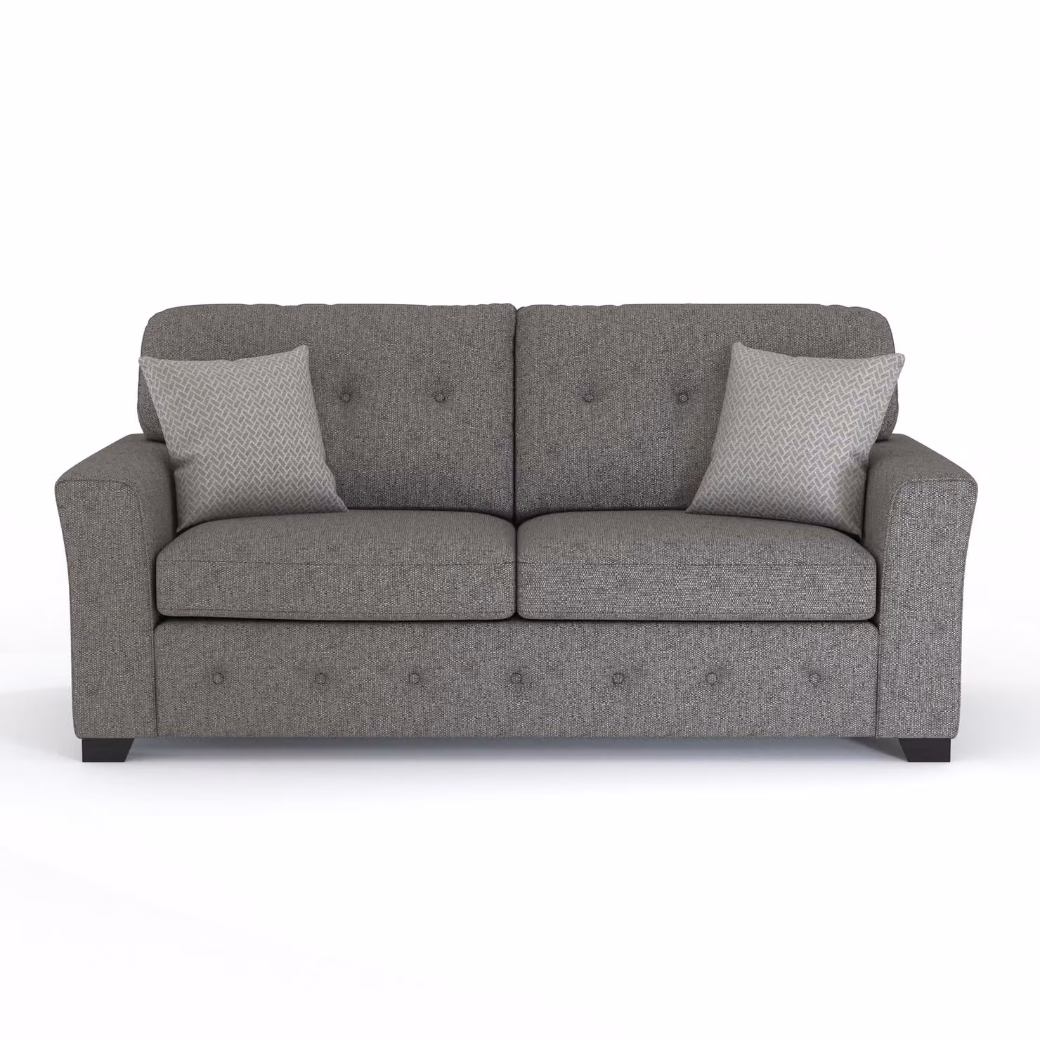 Furnishings For Less UK Hartley 3 Seater Upholstered Sofa with Full Back Tufted Cushions in Grey or Beige – 2