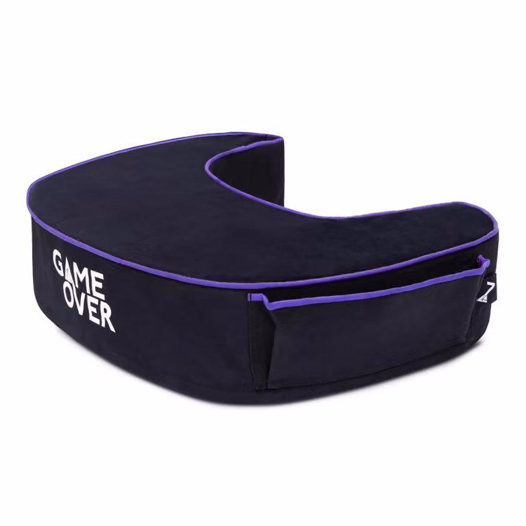 Game Over Store U-Shaped Ergonomic Gaming Support Lap Cushion in Multicolour Velours and Polyester