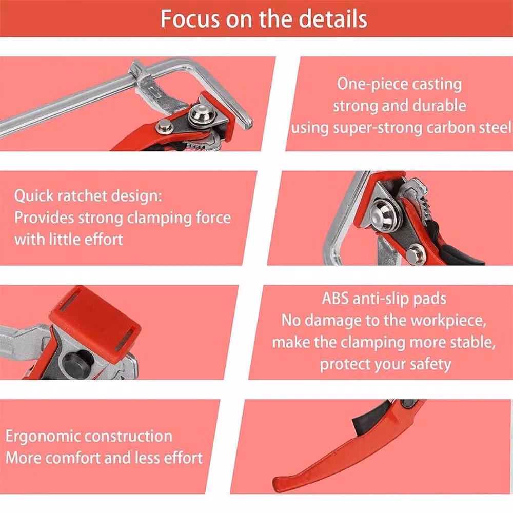 FLAVORA Red Quick Release Woodworking Lever Clamps, 2 Pack – 2