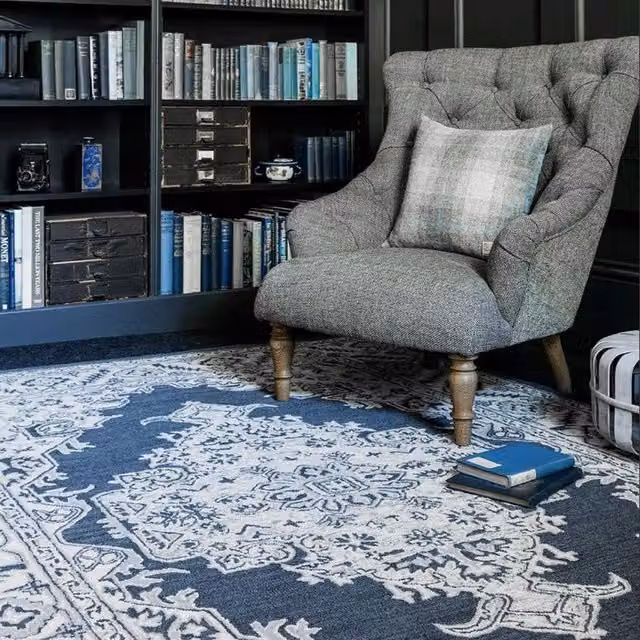 The Rug Shop UK Blue Handmade Wool Floral Traditional Easy To Clean Area Rug W: 160 cm, D: 230 cm – 1