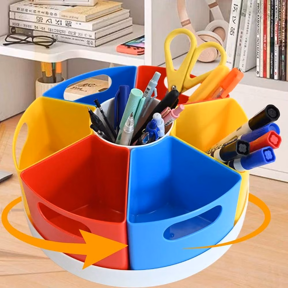 NESTLUNE Multicolour 360 Degree Rotating Plastic Pen Holder – 3