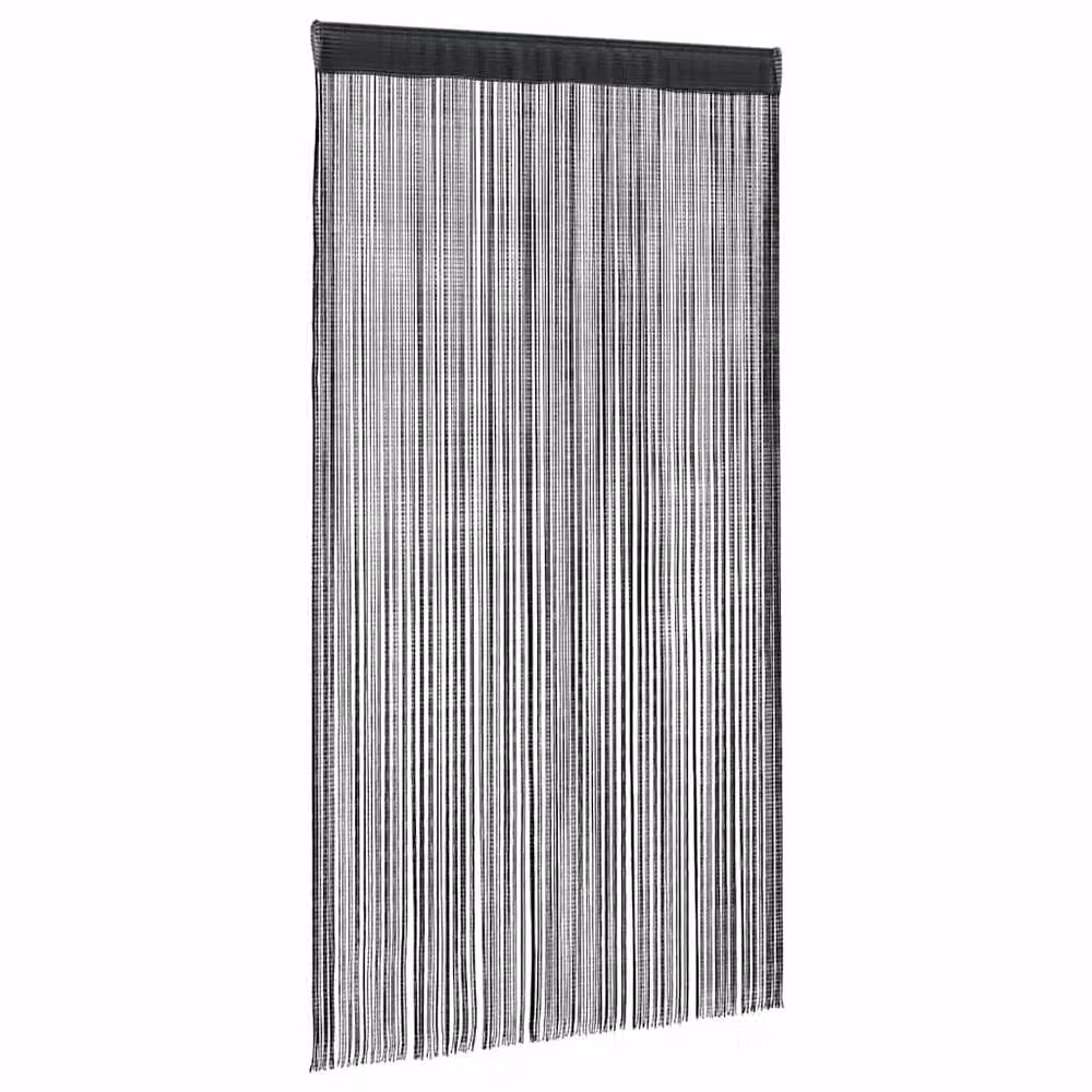 Berkfield Home String Curtains, 2 Pack, Black, W: 140 cm, H: 250 cm – 2