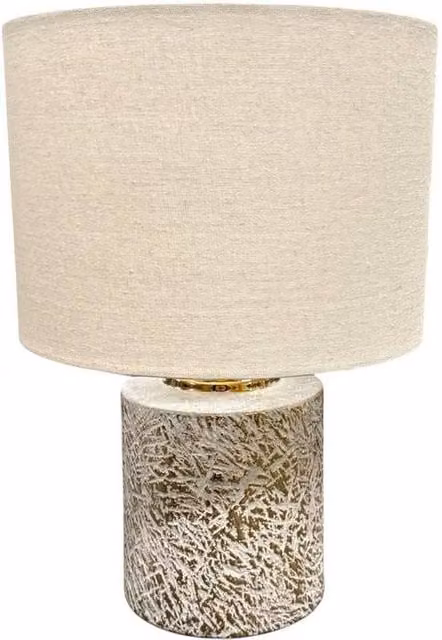 Minster Ceramic Table Lamp in White, W/D/H: 25 x 25 x 36 cm