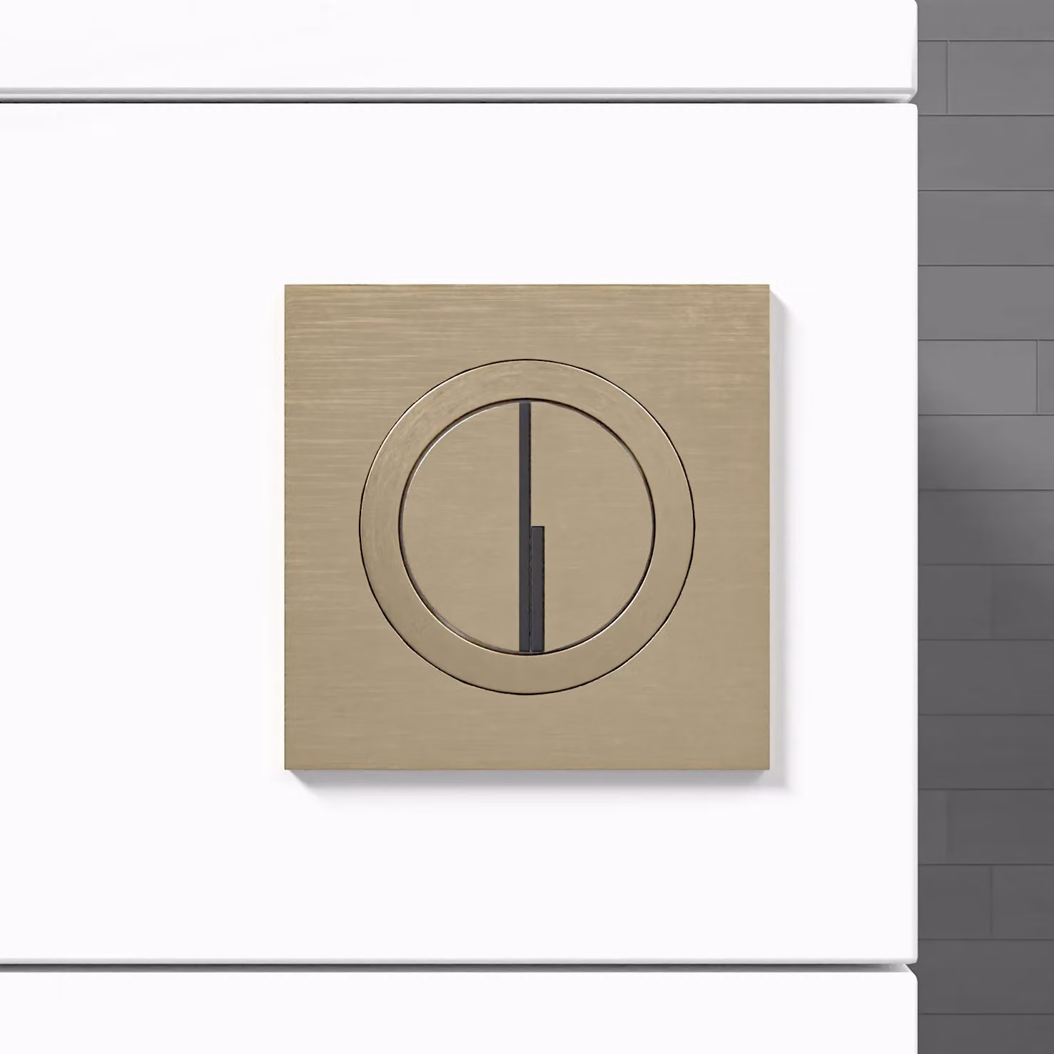 Nes Home Modern Round Button WC Flush Plate in Brushed Brass – 2