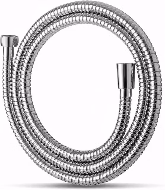 PAWNORA Flexible Chrome Shower Hose in Silver, 1.5m