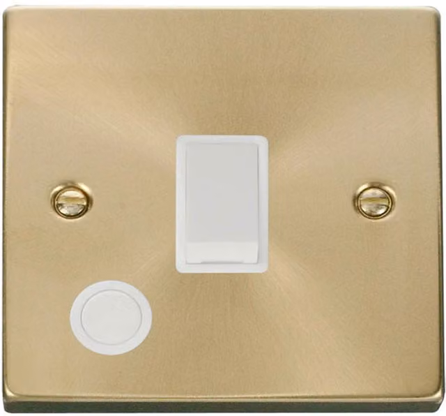 SE HOME Satin Brushed Brass 1 Gang 20A DP Surface Switch with Flex in White and Gold