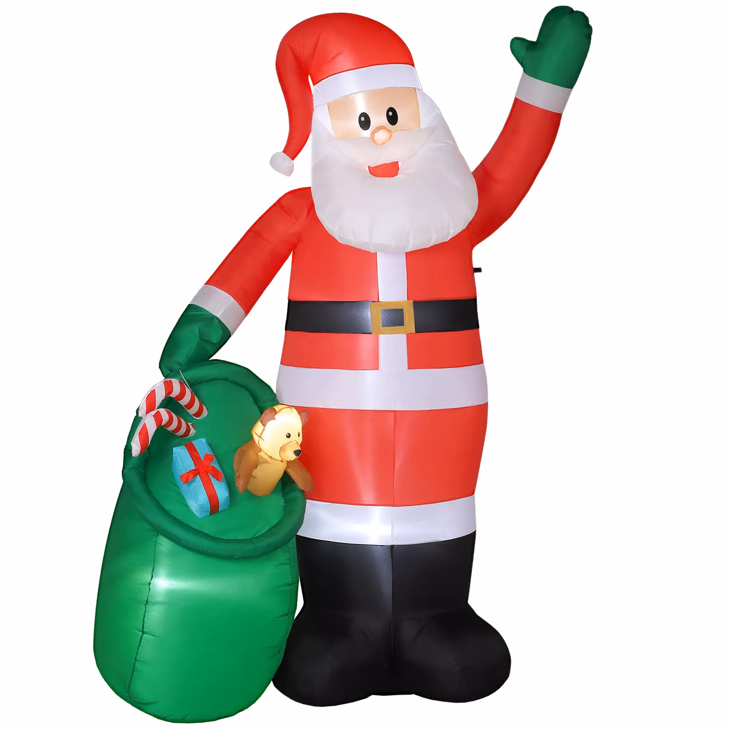 OUTSUNNY 9ft Giant Christmas Blow Up Decoration with Built-in LED Lights in Red, W: 180 cm, D: 90 cm – 2