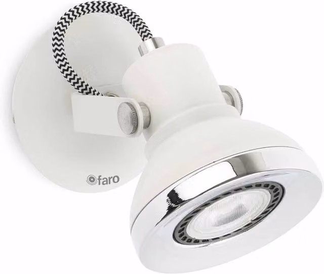Faro Ring 1 Modern Adjustable Indoor Wall Spotlight in White