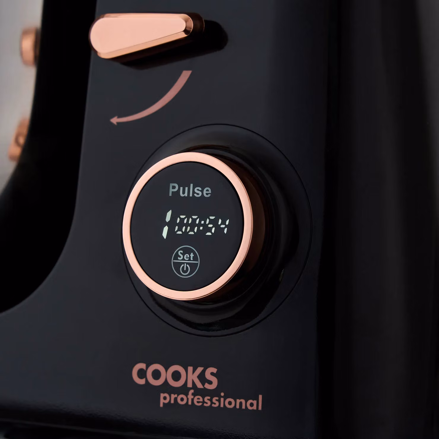 Cooks Professional Multi-Function 1800W Digital Stand Mixer with 8L Stainless Steel Bowl, Blender and Meat Mincer Capability in Black and Rose Gold – 2