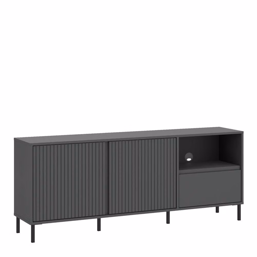 Furniture To Go Avenale Wide TV Cabinet with 2 Doors and 1 Drawer in Anthracite Grey – 2