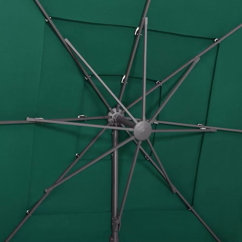 Berkfield Home 4-Tier Green Polyester Parasol with Aluminium Pole, W/D: 250 x 250 cm – 3