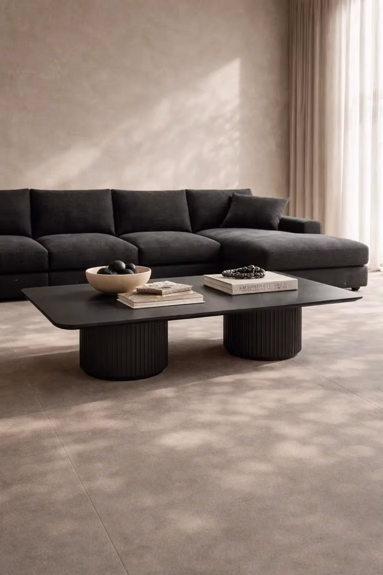Tommy Franks Lantine Coffee Table in Black Oak and Lacquer, W/D/H: 140 x 70 x 36 cm