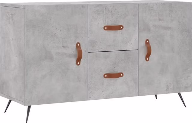 Berkfield Home Modern Sideboard in Concrete Grey, W/D/H: 100 x 36 x 60 cm