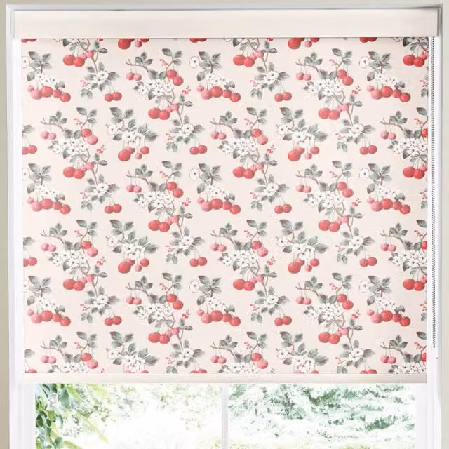 Cath Kidston Cherry Sprig Red and Pink Floral Made to Measure Polyester Roller Blind