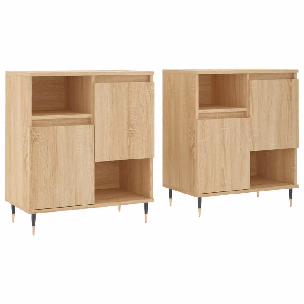 Berkfield Home Set of 2 Sonoma Oak Sideboards in Brown – 2