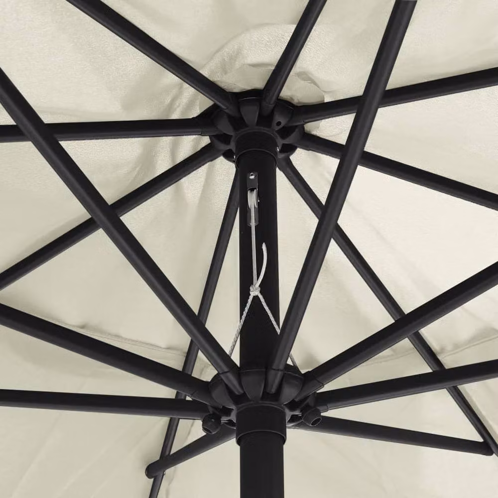 Berkfield Home Outdoor Parasol with Metal Central Pole, Sand White, Diameter: 400 cm – 2
