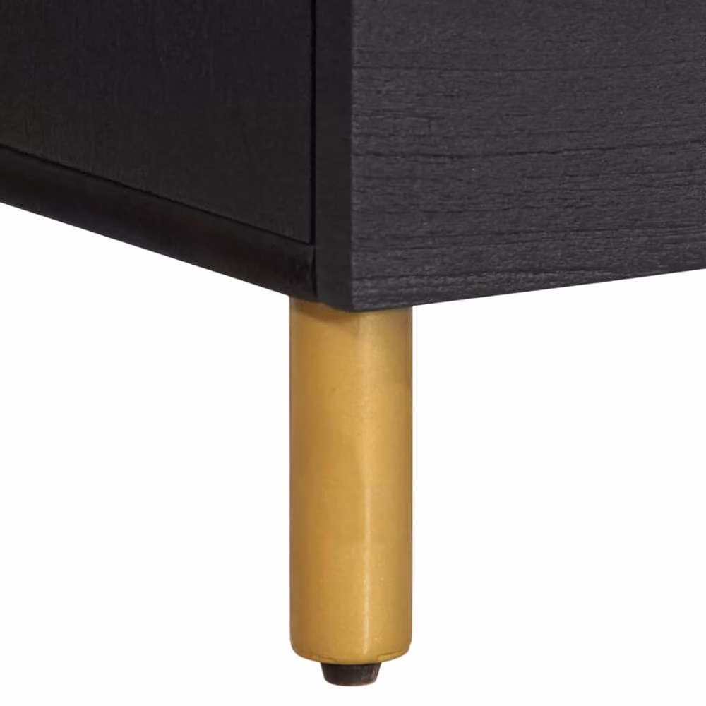 Berkfield Home Classic Bedside Cabinet in Black, W/D/H: 40 x 33 x 46 cm – 5