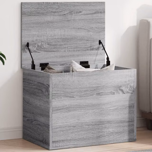 Berkfield Home Grey Sonoma Storage Box with Soft Close Lid, W/D/H: 60 x 42 x 46 cm