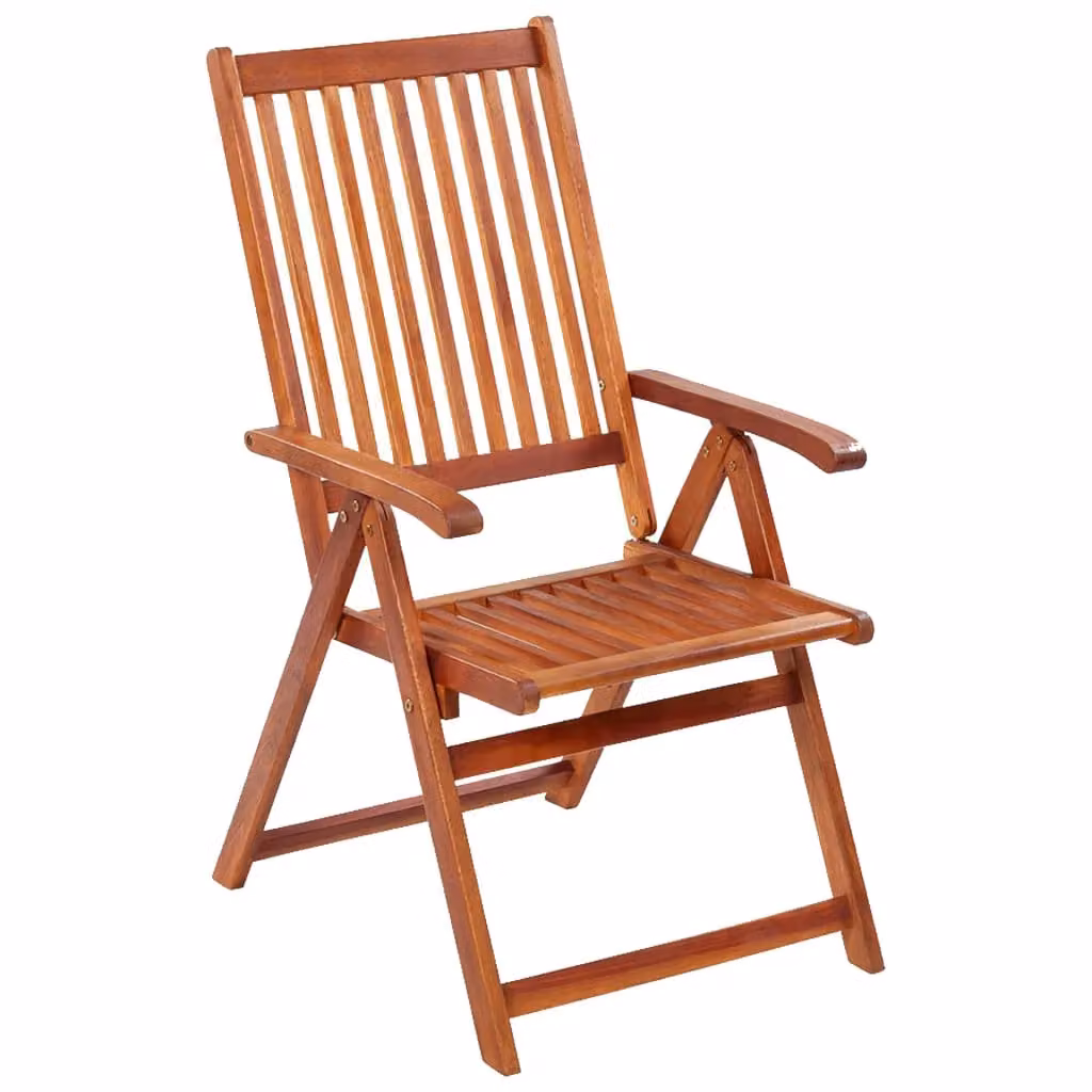 Berkfield Home Set of 3 Folding Garden Chairs in Brown Solid Oiled Acacia Wood – 2