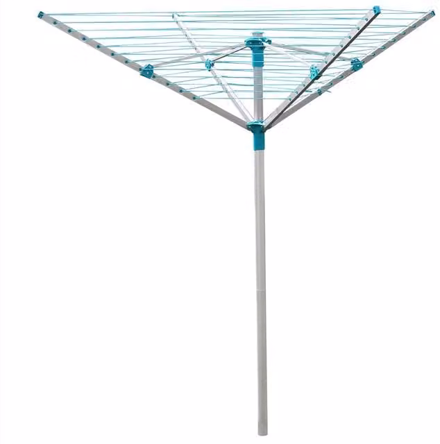 JVL Aluminium 4 Arm Rotary Airer in Silver