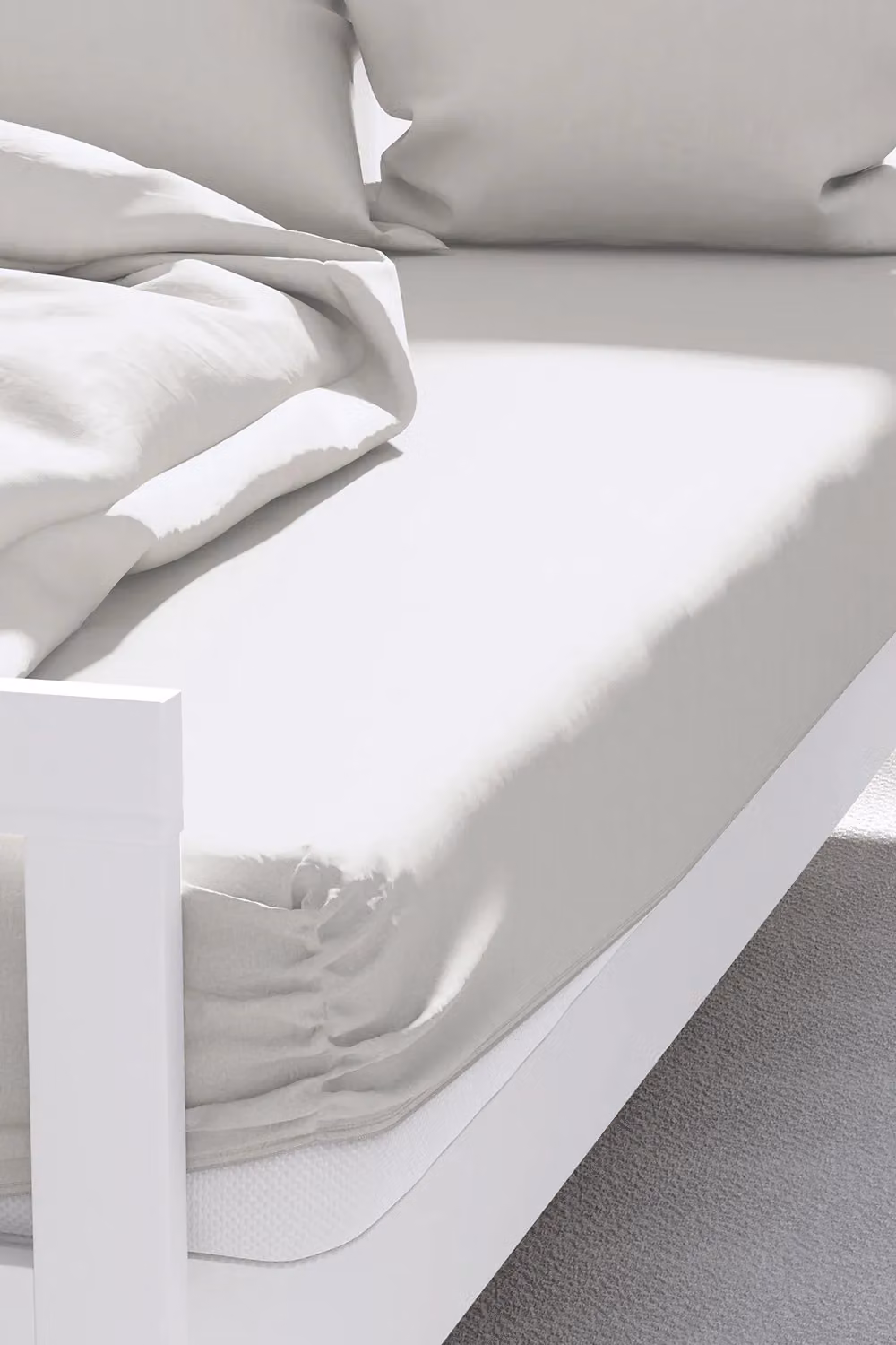 Belledorm Egyptian Cotton 200 Thread Count Percale Fitted Sheet in Light Grey, Size: Super King, Depth: 38 cm – 2