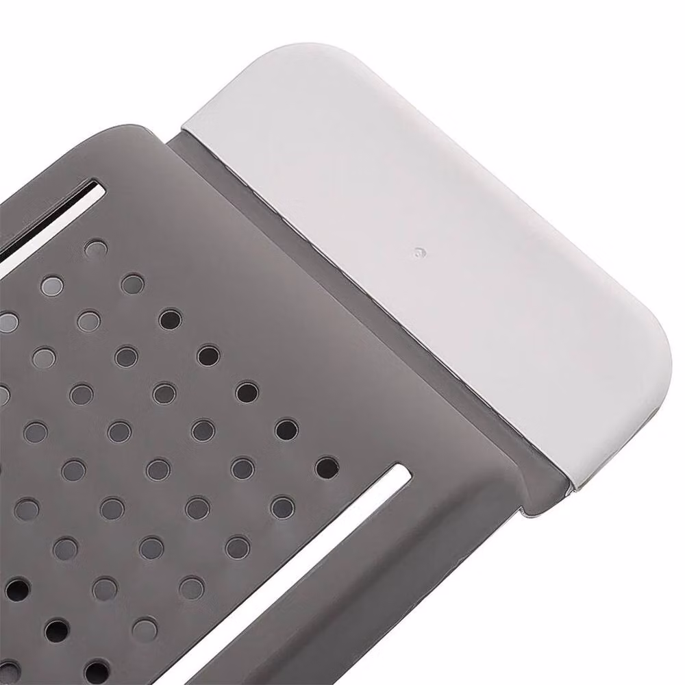 FORGEVIO Adjustable Plastic Bath Caddy Tray in Black and Grey – 5