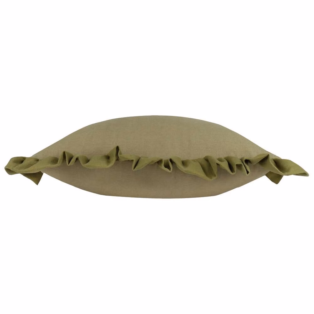 Wylder Effie Green Cotton Ruffle Square Cushion, 45 x 45 cm – 2