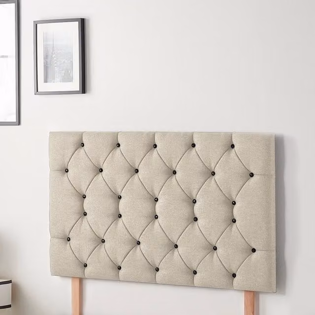 Somnior Beds Ltd Glamour Upholstered Divan Headboard in Beige and Yellow