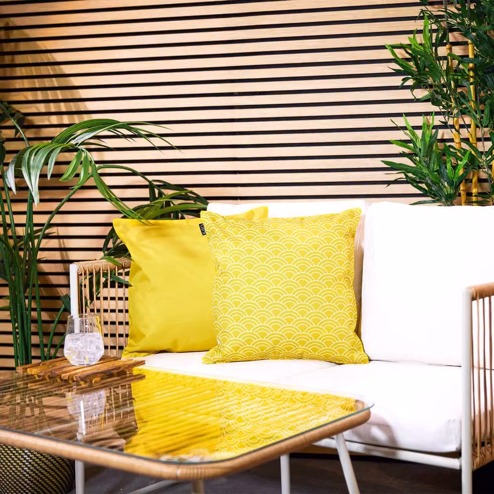 icon 4-Pack Striped Yellow Outdoor and Indoor Square Cushions, W/D/H: 43 x 43 x 43 cm – 2