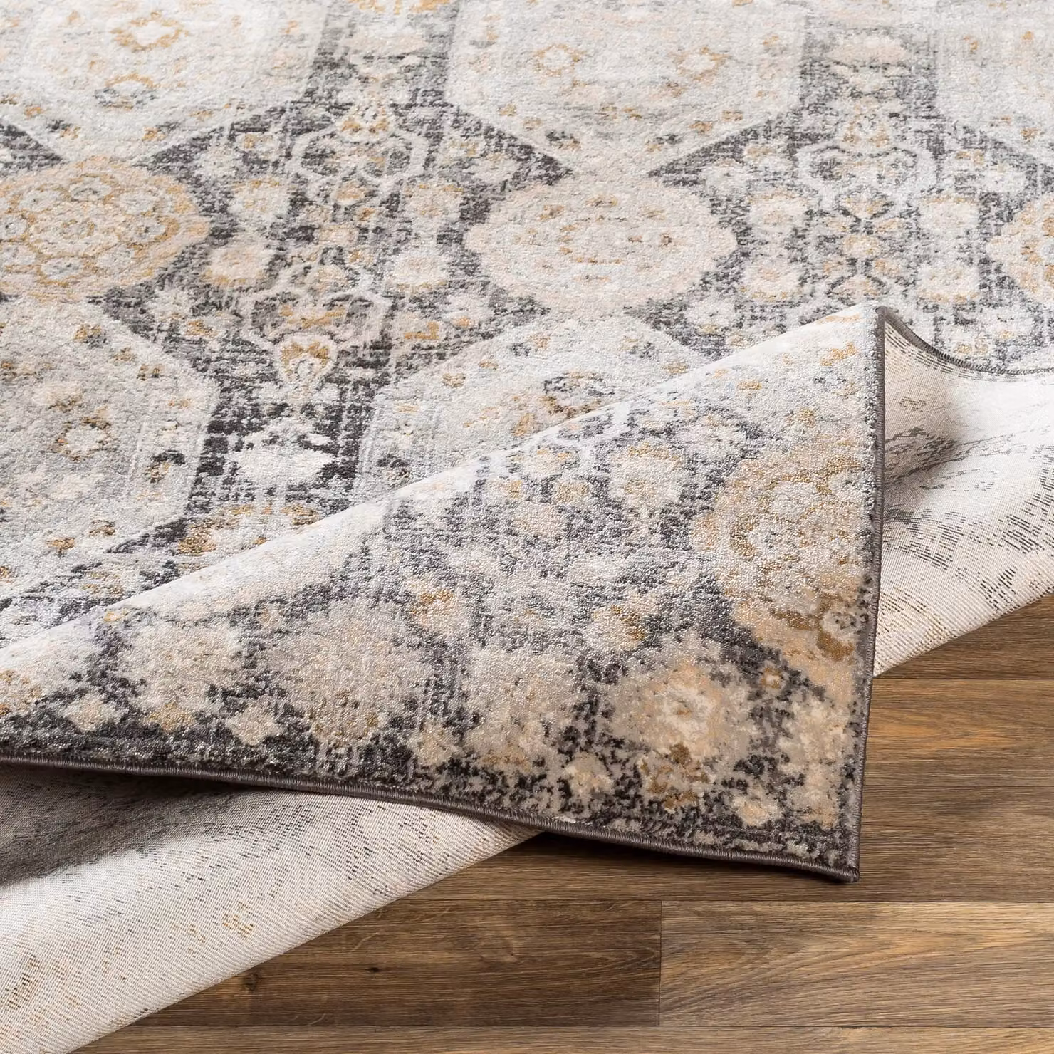 Livabliss Vintage Boho Living Room Rug in Grey, Beige, White and Black, W: 200 cm, D: 275 cm – 3
