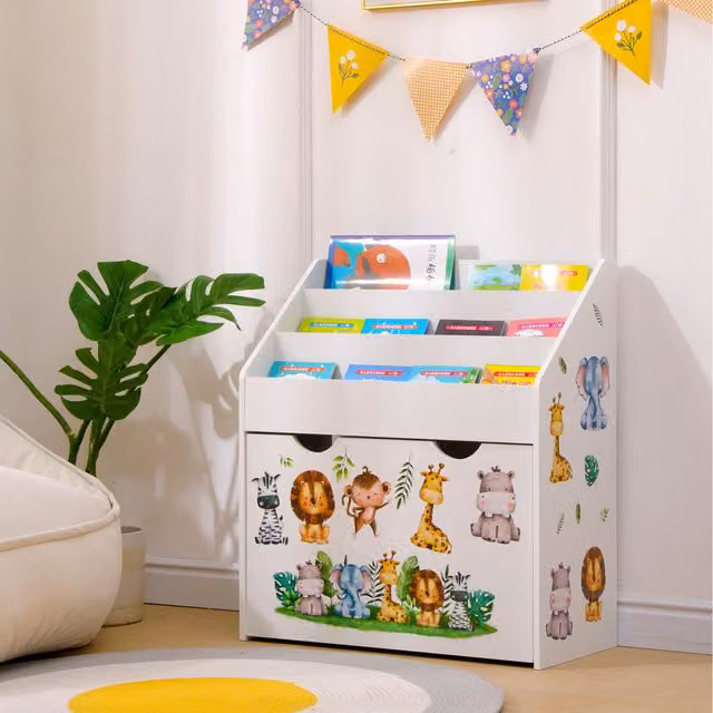 HMD Furniture White Kids Bookshelf