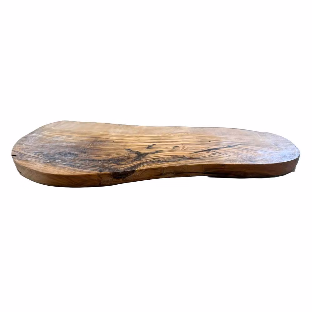 Verano Spanish Ceramics Brown Olive Wood Rustic Slim Charcuterie Board, W: 13-16 cm, L: 45 cm – 2