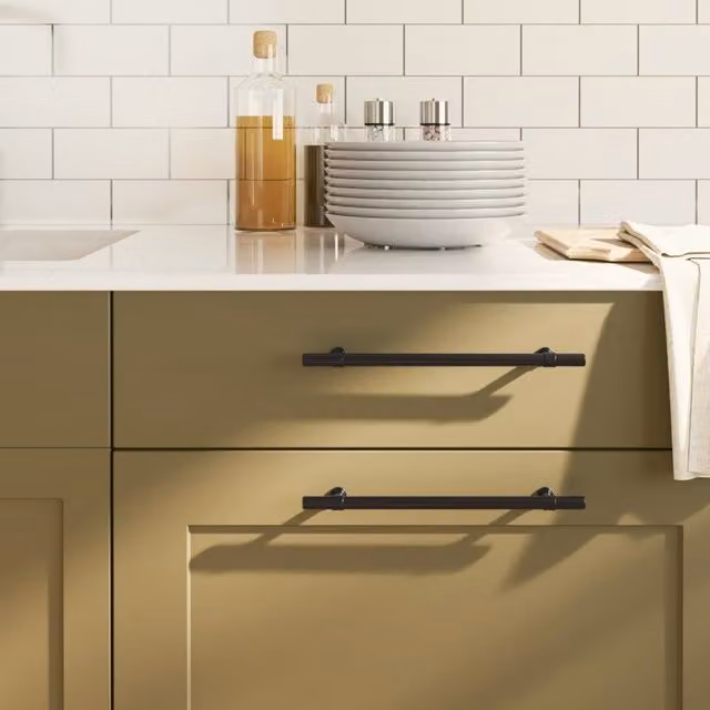 Berkfield Home Matt Black Stainless Steel Bar Cabinet Handles, 20 Pack, Length: 192 mm