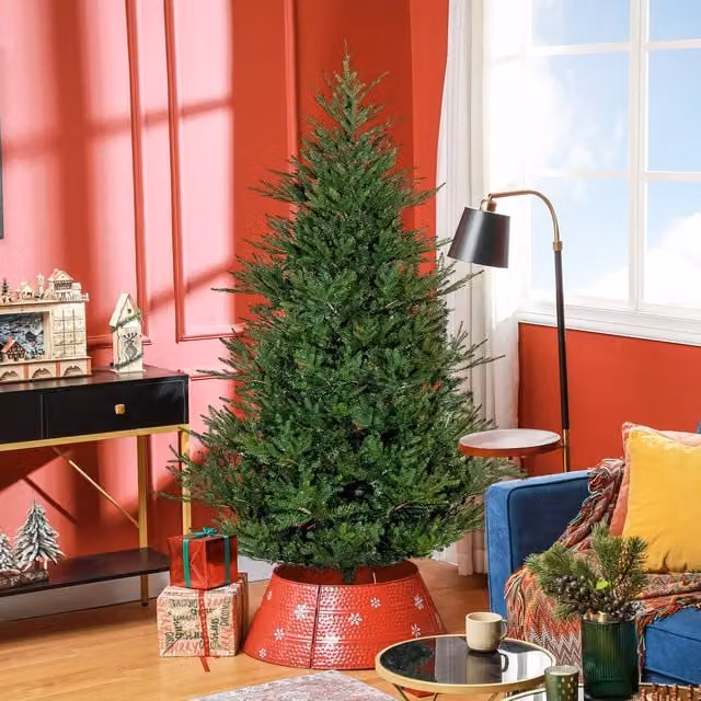 HOMCOM Green Artificial Christmas Tree with Realistic Hinged Branches, Height: 152.4 cm