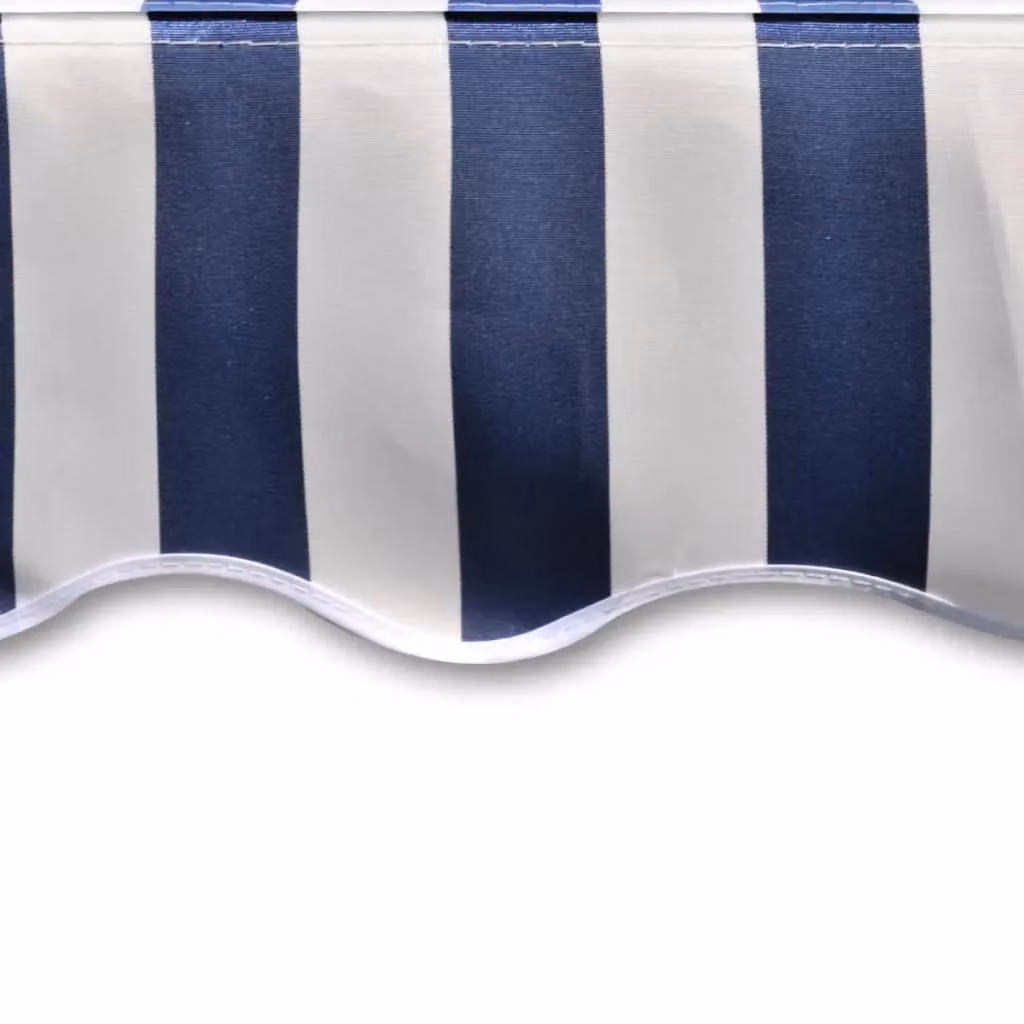 Berkfield Home Blue and White Polyester Awning Sunshade Canvas, W: 450 cm, D: 300 cm – 3