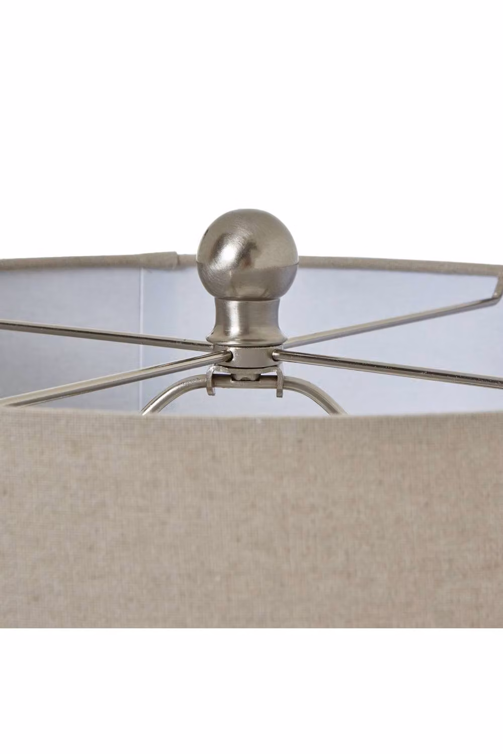 KDMD White Beaded Ceramic Tabletop Lamp with Linen Shade – 2
