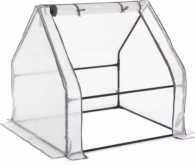 Christow Large Gable Grow Tunnel with Reinforced Polyethylene Cover and Steel Frame in Black