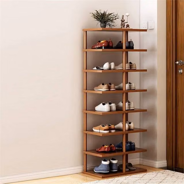 Nordara 8 Tier Wooden Shoe Rack in Brown – 1