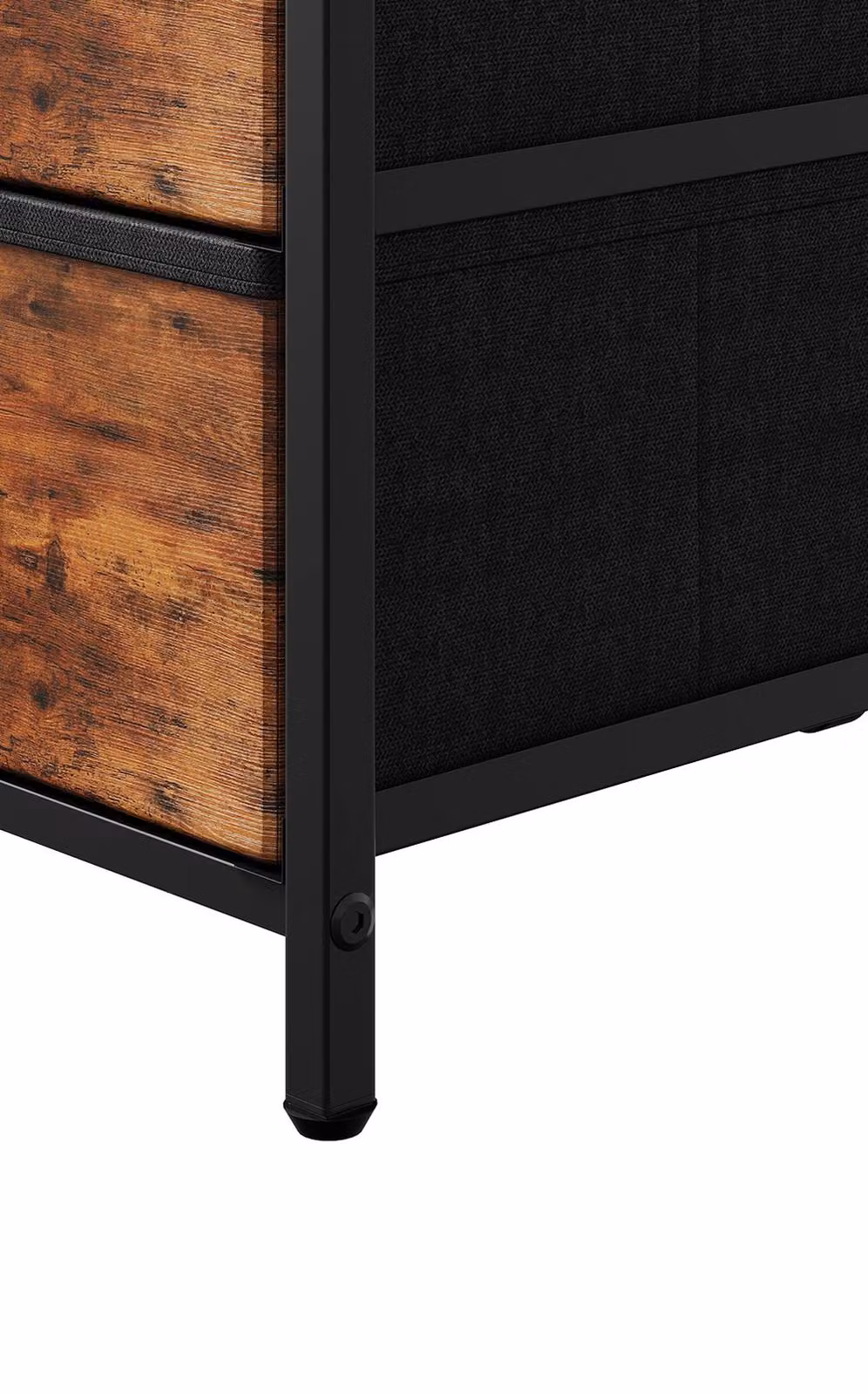 Living and Home Brown Industrial Bedside Table with Integrated LED Lighting – 5