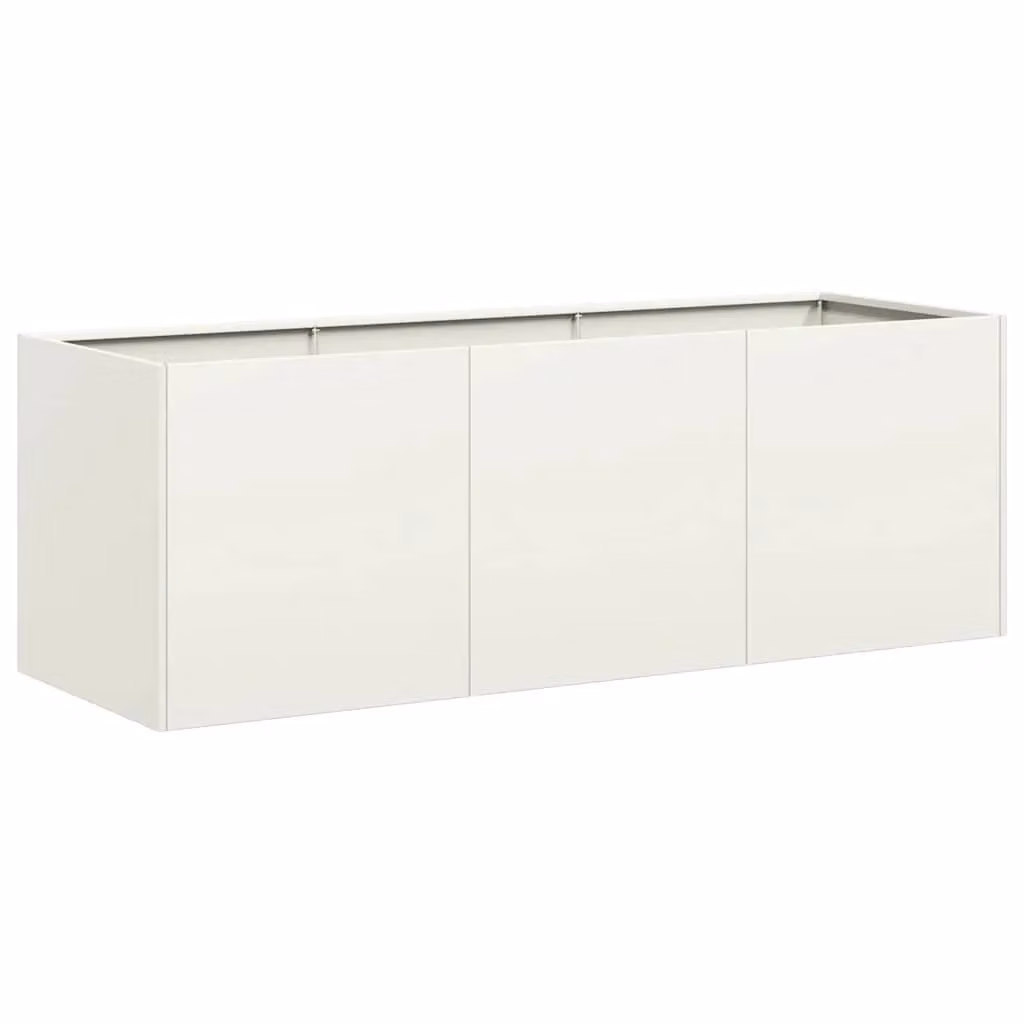 Berkfield Home White Rectangular Steel Planter, W/D/H: 120 x 40 x 40 cm – 2