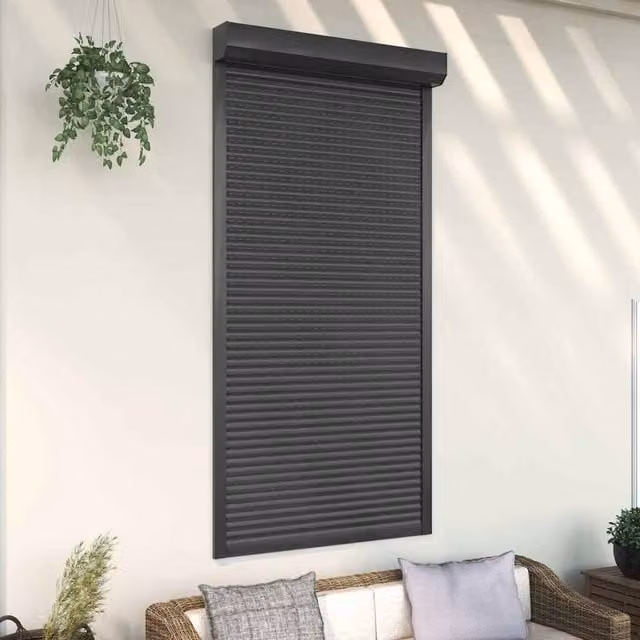 Berkfield Home Manual Aluminium Roller Shutter, Anthracite, W: 110 cm, H: 220 cm – 1