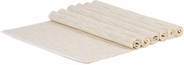 NESTLUNE Cotton Fabric Placemats, Beige, Pack of 6, W/D: 100 x 100 cm