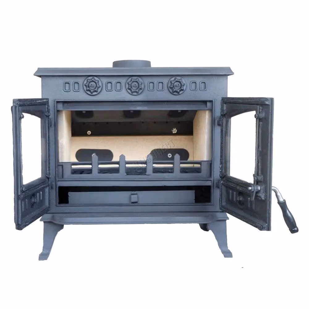 NESTLUNE 10kW Multifuel Cast Iron Wood Burner Stove in Grey, W/D/H: 52 x 52 x 62 cm – 3