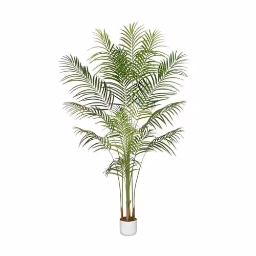 mcc direct Green Artificial Palm Tree, 160 cm Tall Decorative Plant with Plastic Planter and Artificial Moss