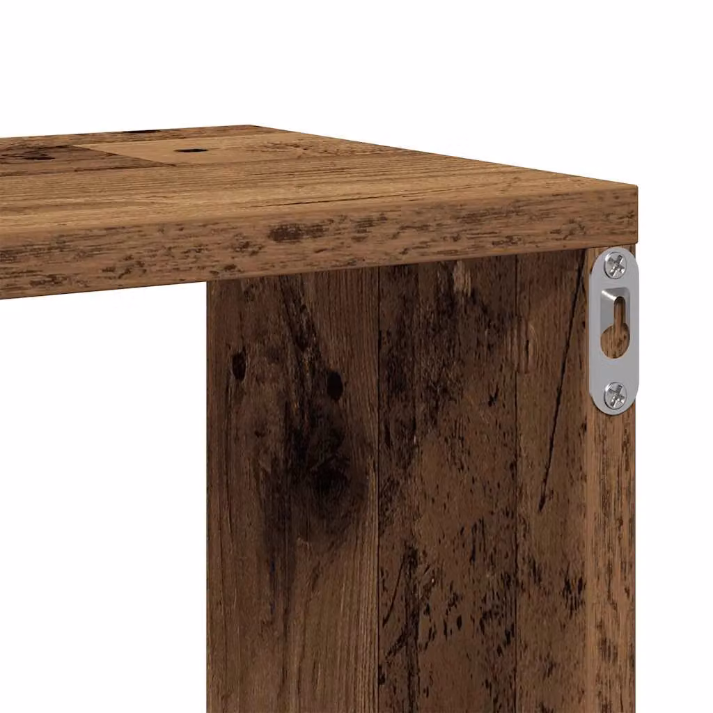 Berkfield Home Rustic Old Wood Wall Shelf in Brown, W/D/H: 104 x 20 x 58.5 cm – 5