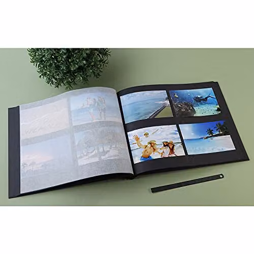 Exacompta ARAMY Screw-Post Photo Album, 160 Photos, 40 Pages, Black and Gold, W: 37 cm, H: 29 cm – 4