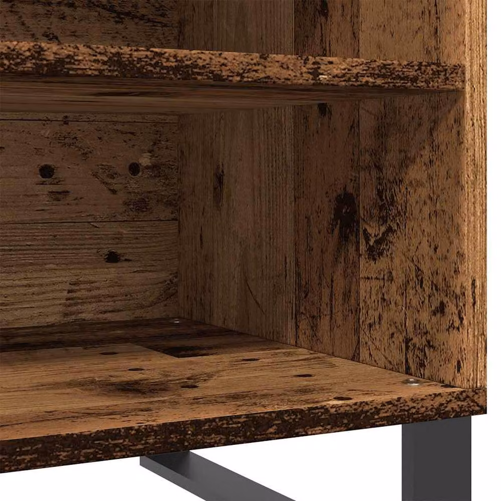 Berkfield Home Record Cabinet in Old Wood Brown, W/D/H: 84.5 x 38 x 48 cm – 4