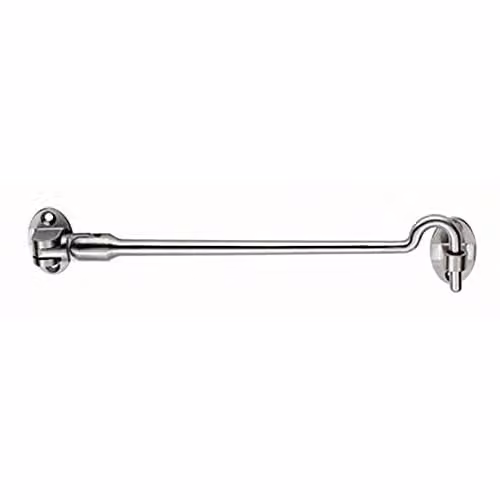 Loops Silent Pattern Cabin Hook and Eye in Satin Stainless Steel, 200mm Arm