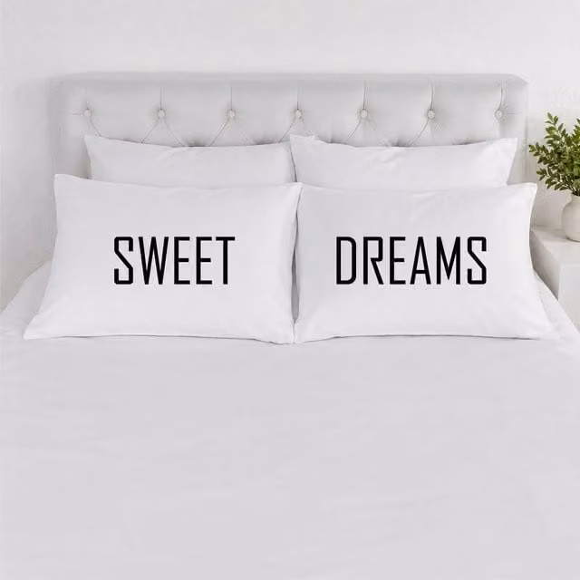 60 SECOND MAKEOVER Sweet Dreams Cotton Pillowcase Pair in White