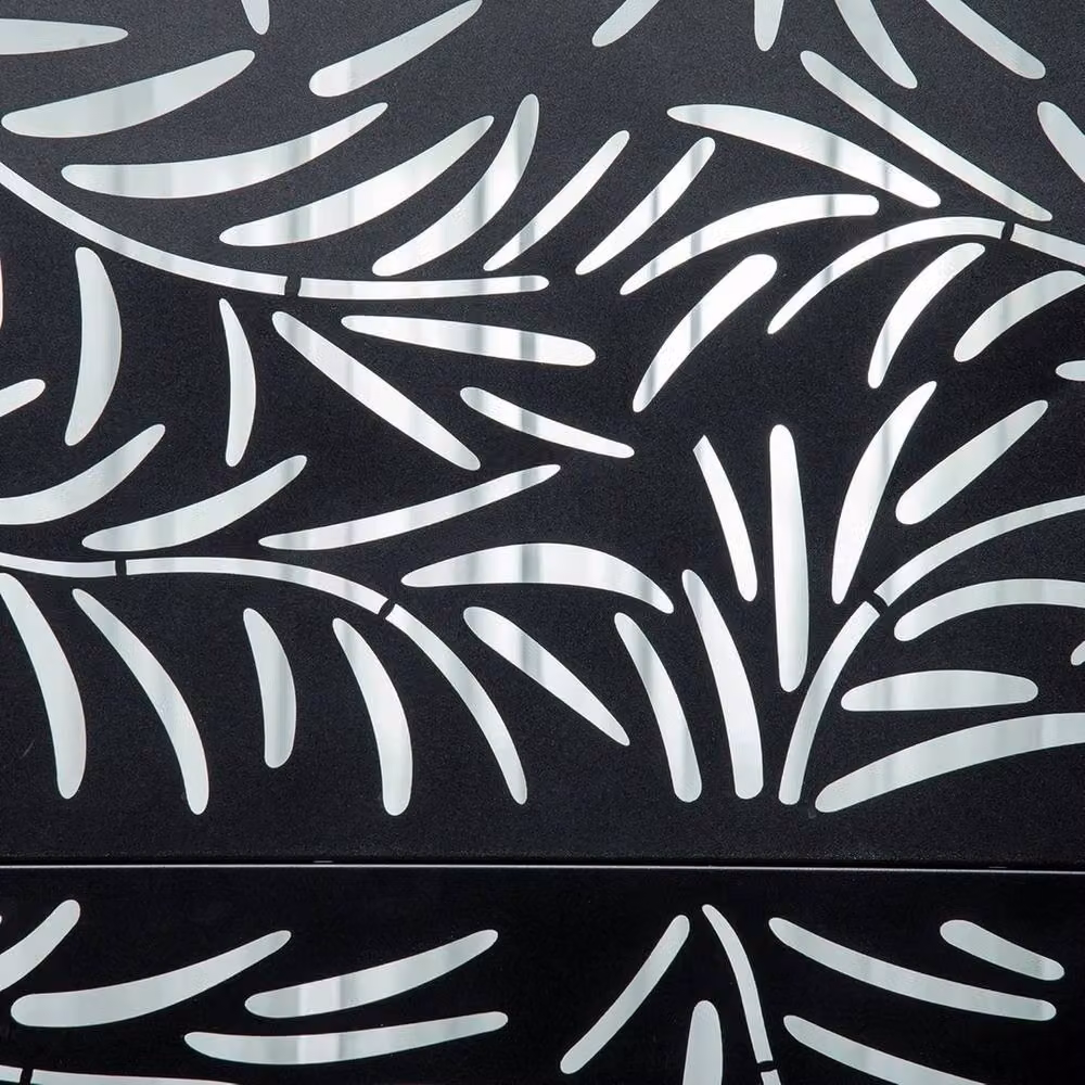 NESTLUNE Black Metal Garden Privacy Screen Trellis Panel, W: 100 cm, D: 15 cm – 6